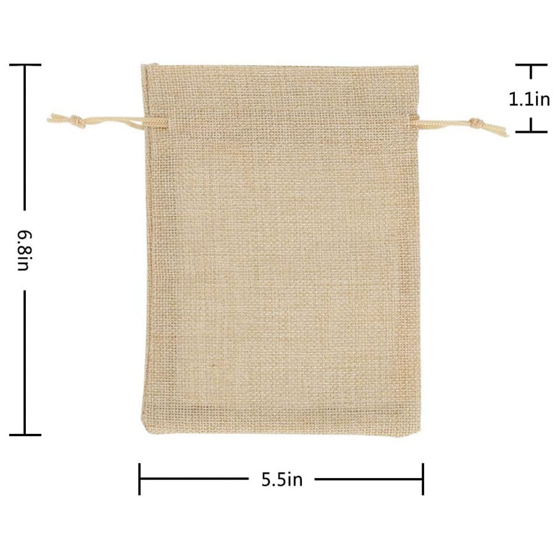 100 Pcs 5X7 Inch Burlap Bags with Drawstring Jute Drawstring Bags for Party Favors Wedding Party Favor &
