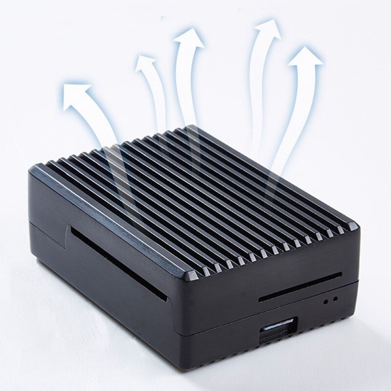 Voor Raspberry Pi 4 Model B Zwart Donkergrijs Aluminium Case Passieve Koeling Shell Metalen Behuizing Warmteafvoer Voor pi 4