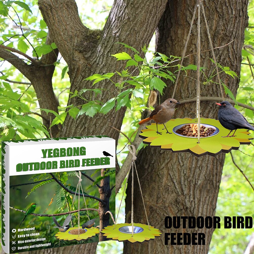 Hanging Bird Feeder Food Dispenser Outdoor Container Wild Birds Seed Tray Pet Feeding Garden Decoration Supplies
