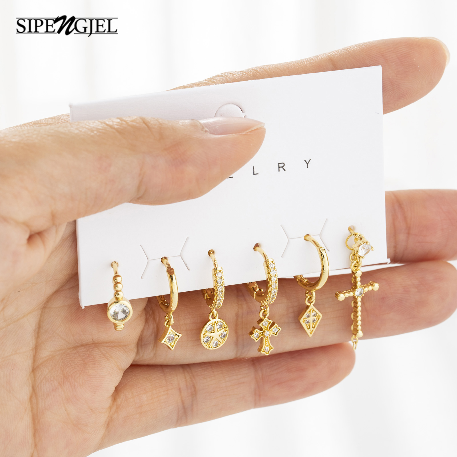 Mode Zirconia Cross Parel Gouden Oorbellen Lange Tassel Ketting Charme Koreaanse Oorbellen Voor Vrouwen Mode-sieraden