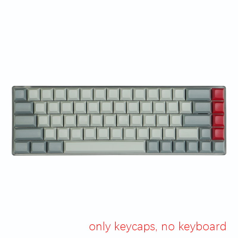 77-Tasten-einstellen, Schwarz, Weiß, Grau, mechanische Tastatur, leere Tastenkappen ohne Charakter, individuelle Tastatur, DSA-Profil-Tastenkappen: Beige
