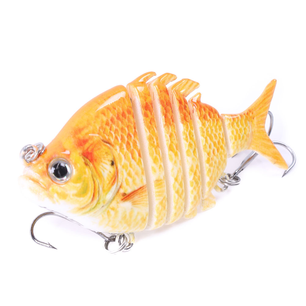 Swimbait Fishing Lures Lifelike Tilapia shape 6.35cm-9.3g Hard Bait 63mm 9.3g Lure With Treble Hook Multi Jointed Lures For Bass: Leigrijs