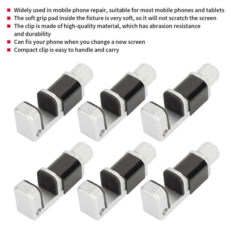 6pcsPhone Tablet Adjustable Screen Fixing Fixture Clip Set Mobile Phone Screen Fixed Repair Tools Metal Fastening ClampAdjustale