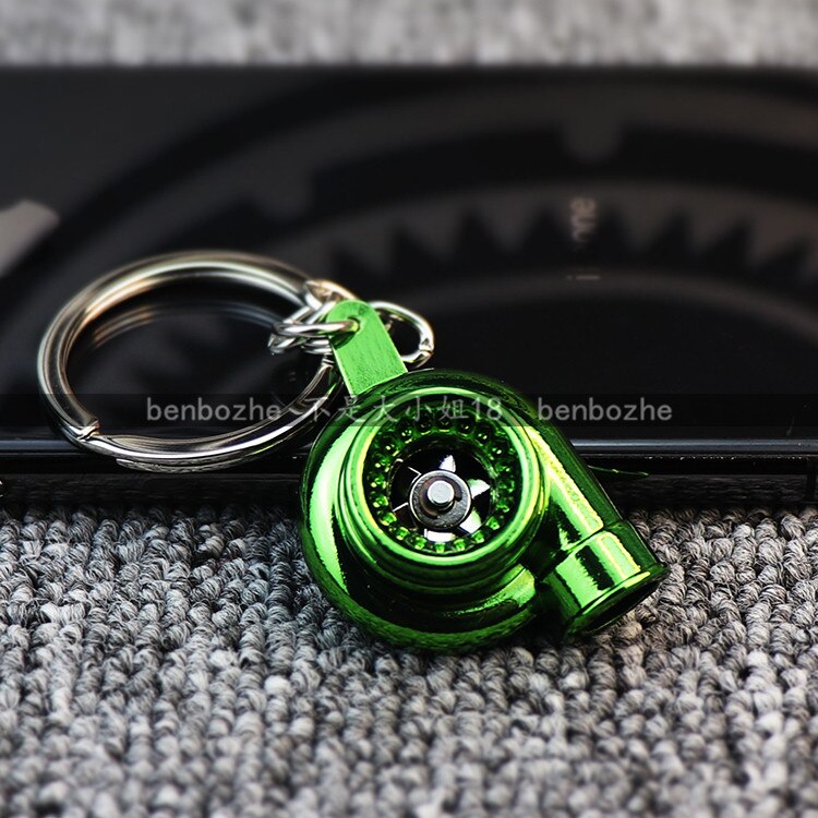 Jdm turbo nyckelring turboladdare nyckelring personlighet män och kvinnor bil nyckelring hänge: Grön