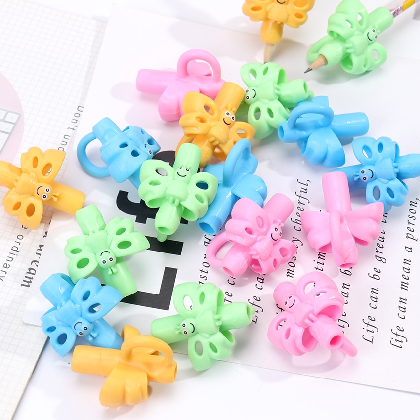 1PC Butterfly Style Three Finger Writing Corrector Pencil Grip Children Kids Learning Holding Device Correcting Pen Holder Postu