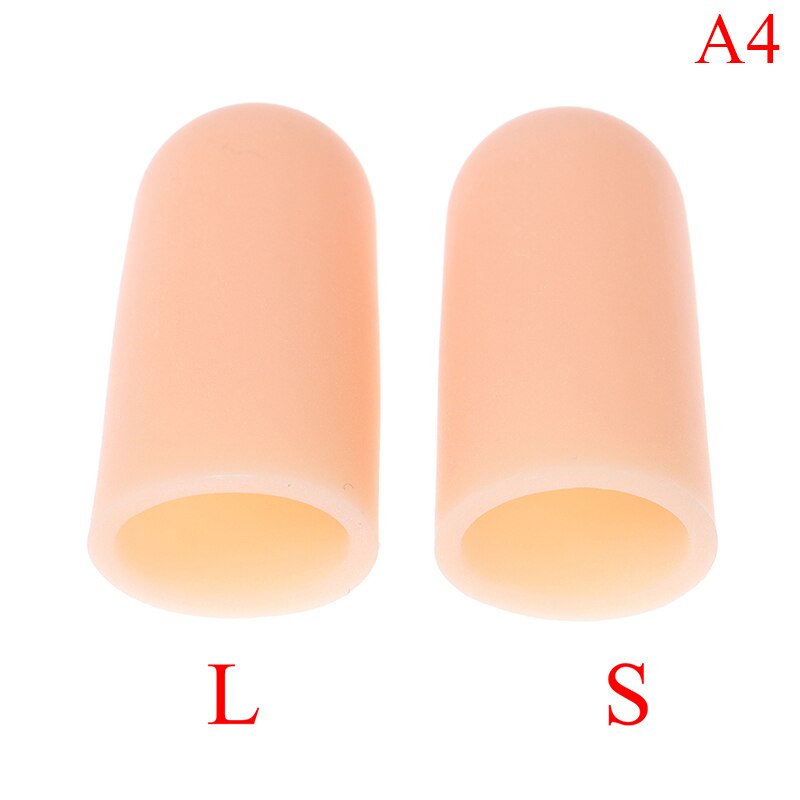 2 stuks vinger- en teenbeschermers van siliconengel ter verlichting van pijn en ter voorkoming van blaren: Donker kaki