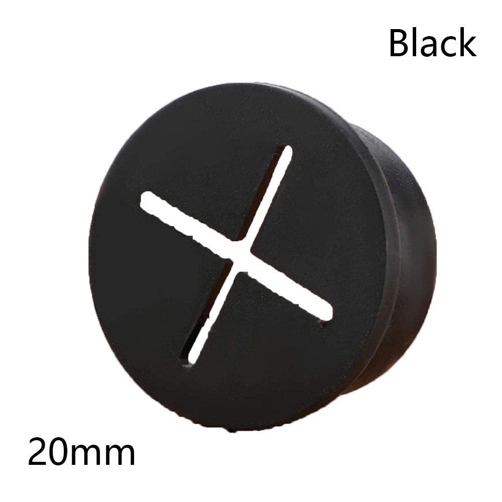1PC 35/50mm Wire Hole Covers Grommet Computer Desk Cable Hole Cover Cap Plug Furniture Line Tidy Storage Holder Cable Fastener: 20mm Black