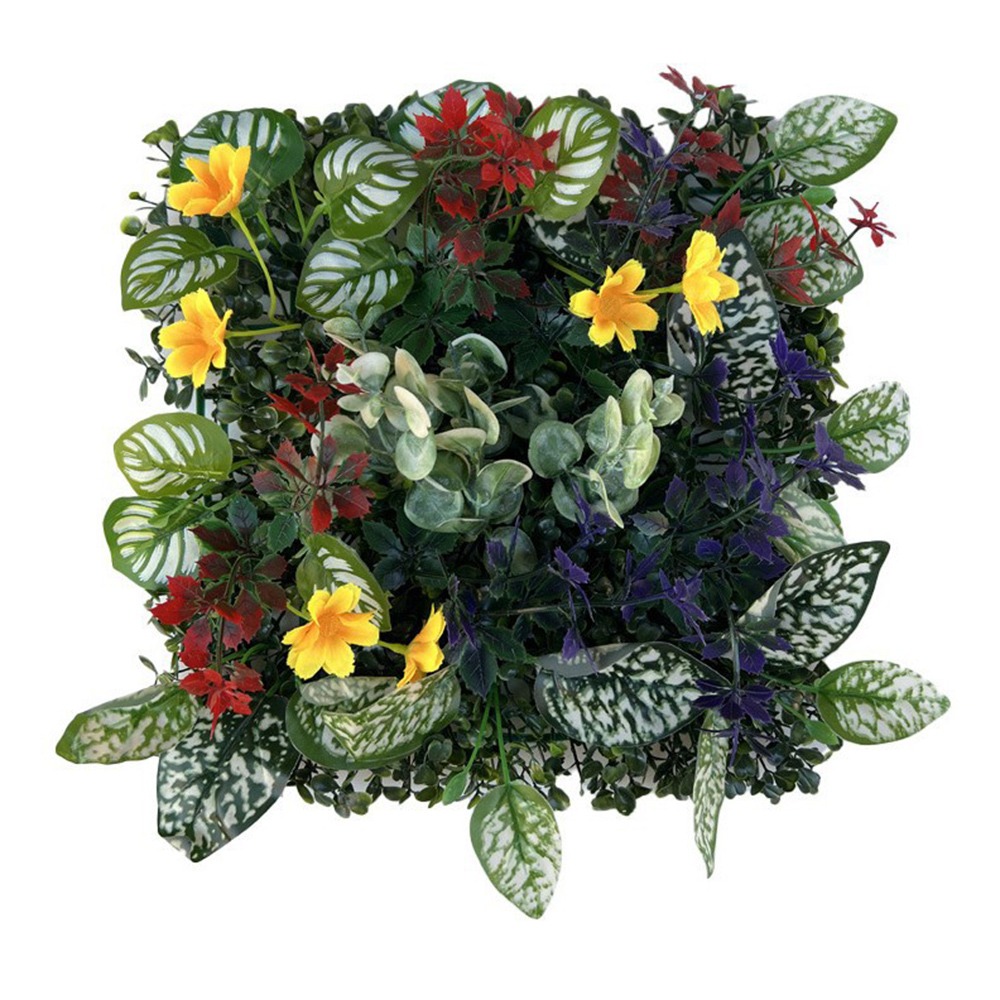 Panneau mural de plantes artificielles, bricolage, fleur de tournesol, tapis d'eucalyptus artificiel, vie éternelle, herbe de fougère artificielle verte: LIGHT BLUE