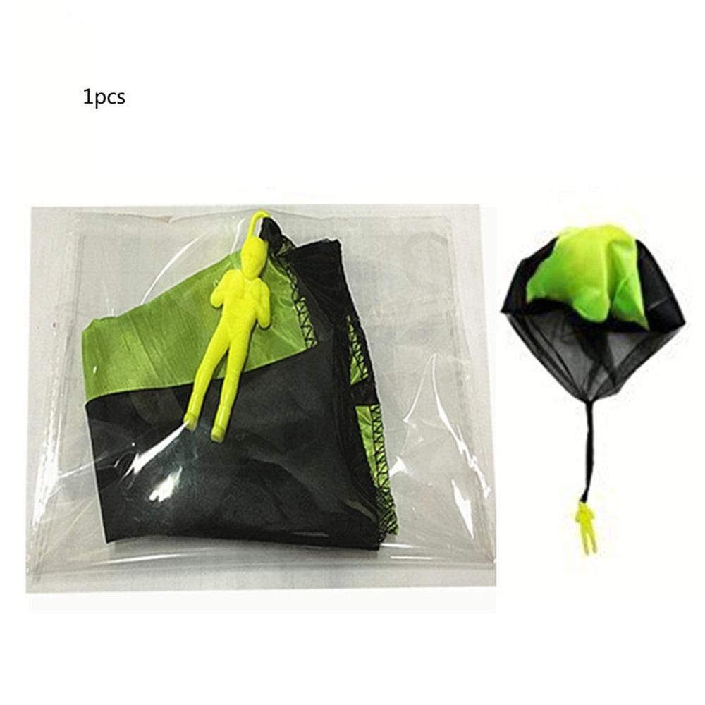 1 pçs mão jogando mini soldado pára-quedas engraçado brinquedo criança jogo ao ar livre brinquedos educativos voar parachute esporte para crianças brinquedo: YELLOW