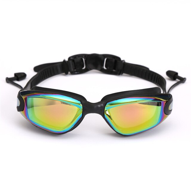 Swimming Goggles swimming glasses with earplugs Nose clip Electroplate Waterproof Silicone очки для плавания adluts: 01