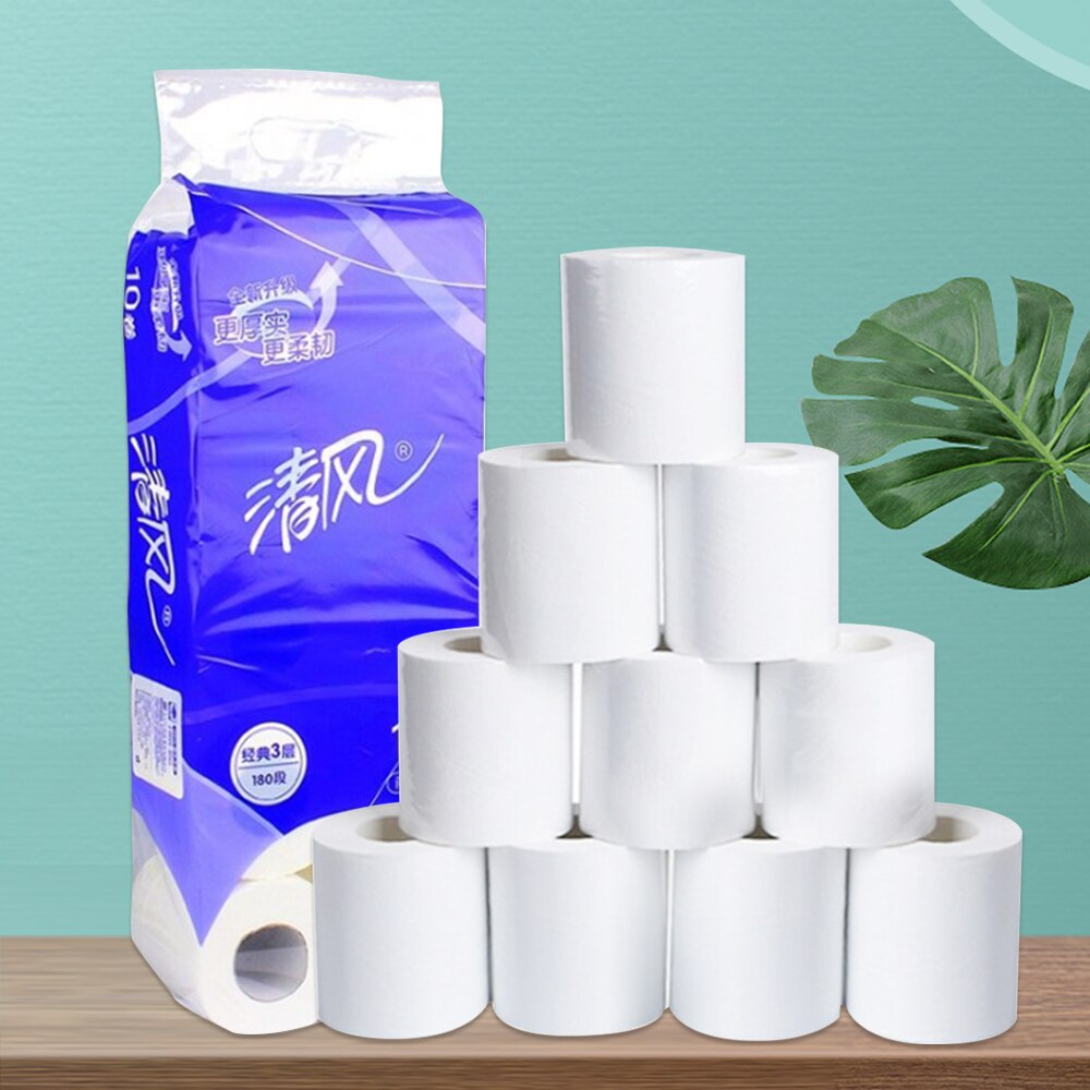 Toiletpapier 3 Ply 10 Rolls Dikker Zachter Bad Schoonmaken Tissue Papieren Handdoek Roll