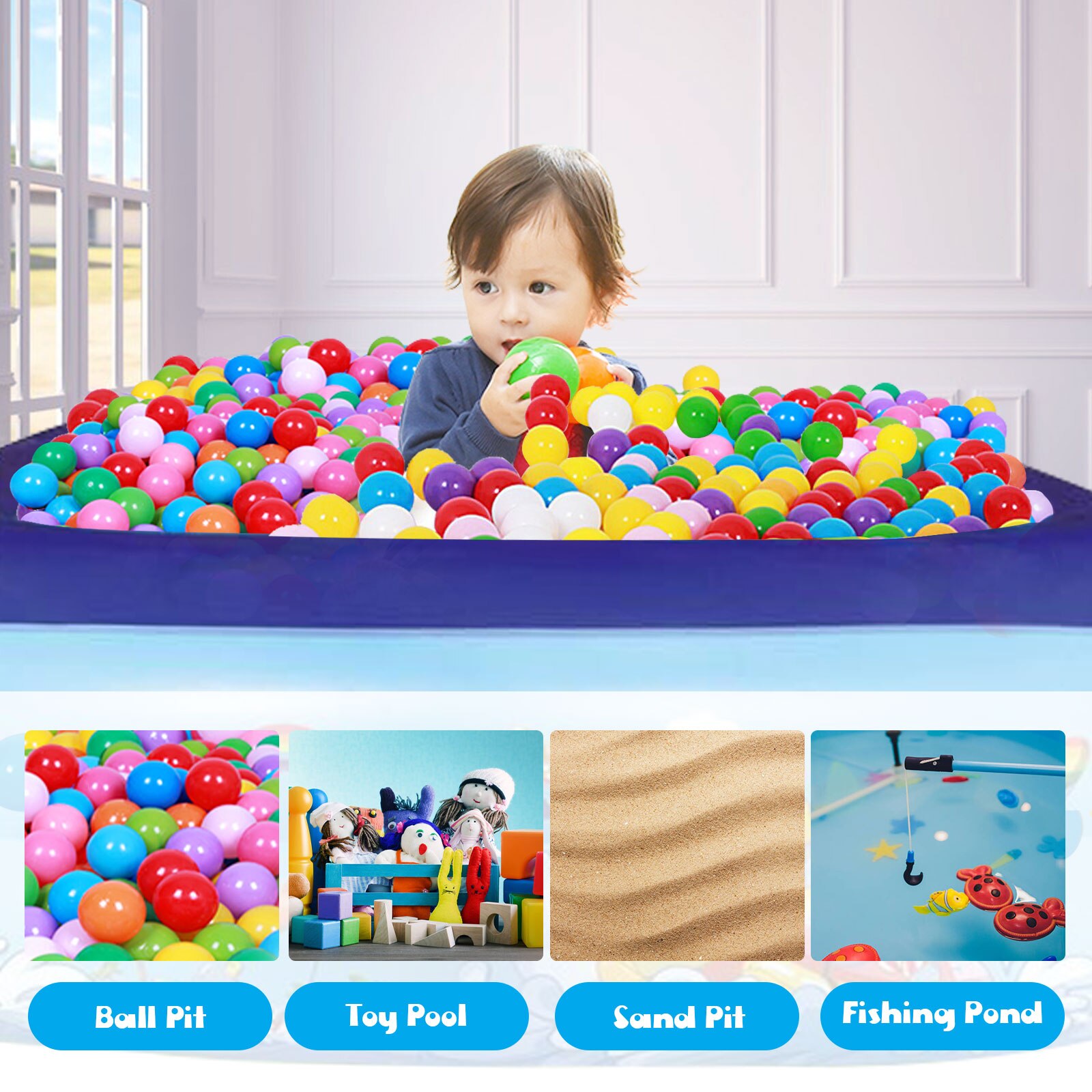 Familie Opblaasbaar Pvc Zwembad Zomer Outdoor Achtertuin Water Speel Centrum Voor Kids Kinderen Thuis Vis Grote Zwembaden