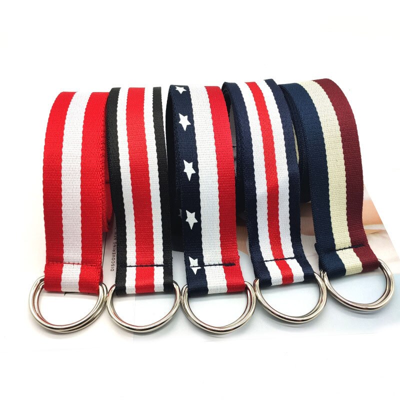 Ceinture en toile à boucle Double D unisexe, lettre punk style pour adolescent, large et longue sangle de taille, pantalon en jean pour adulte