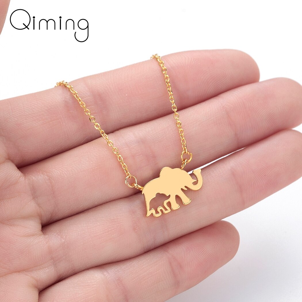 Bella collana elefante animale thailandia moda donna gioielli Vintage in acciaio inossidabile Mini collana pendente moda oro