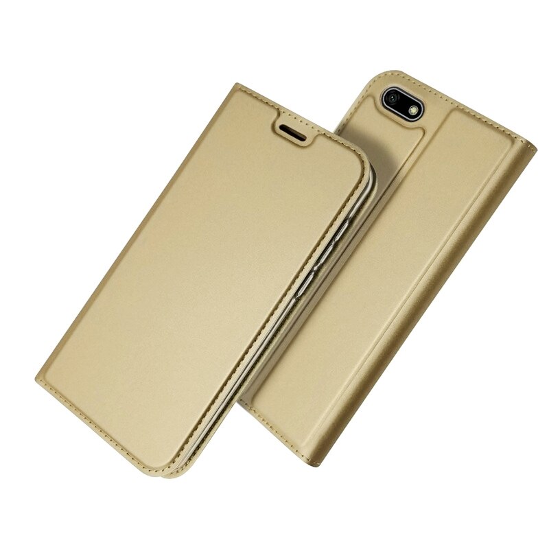 Capa de couro pu para celular huawei honor 6a, capa com flip magnético para huawei honor 6a 6x capa carteira de luxo: Honor 6X / Dourado
