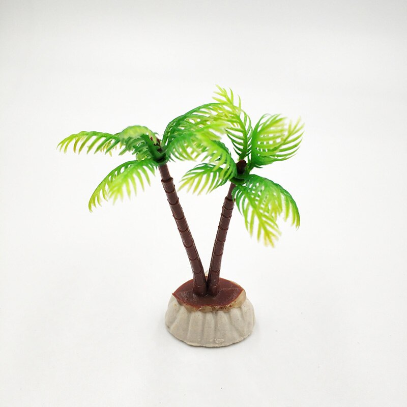 Aquariumplant kunstmatige tropische kokosnoot decoratieve aquariumdecoratie groene boom accessoires ornament 1pc: Klein
