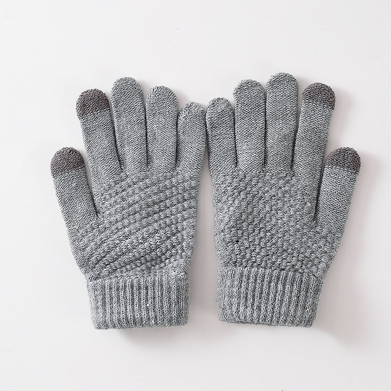 Winter neue wolle touchscreen handschuhe, Schüler verdickt erwachsene handschuhe, draussen jacquard gestrickte handschuhe, damen Finger handschuhe: E