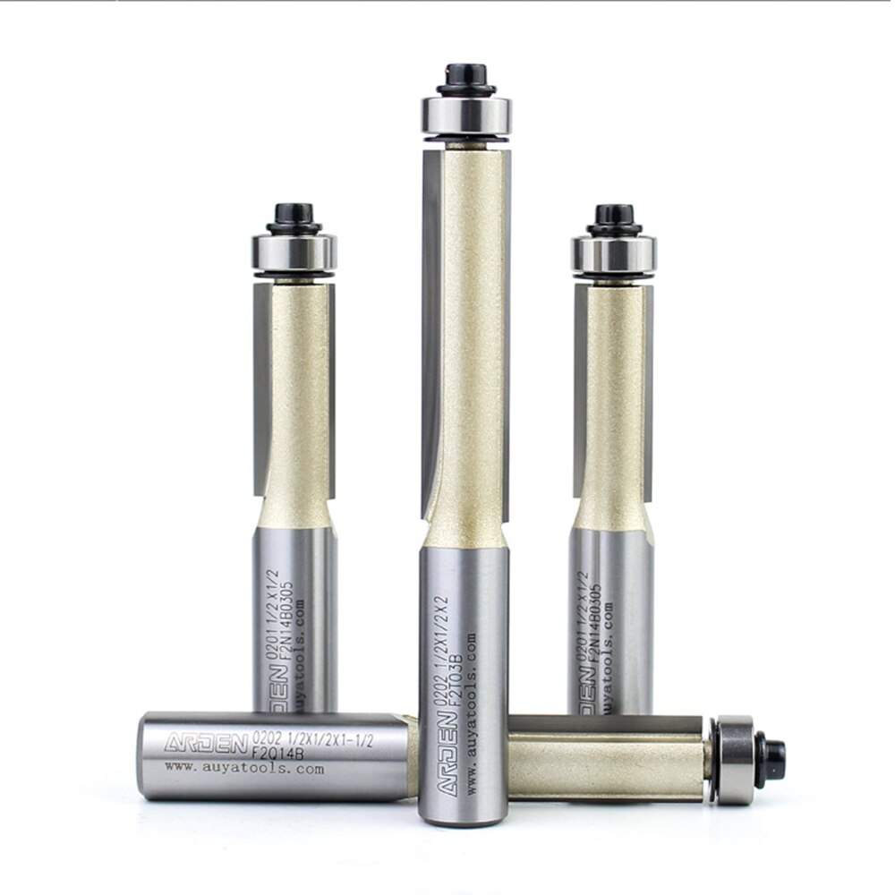 Arden Flush Trim Router Bits for Wood 1/2 1/4 Shank Woodworking Tools Trimming Cutters with Bearing Endmill Milling Cutter
