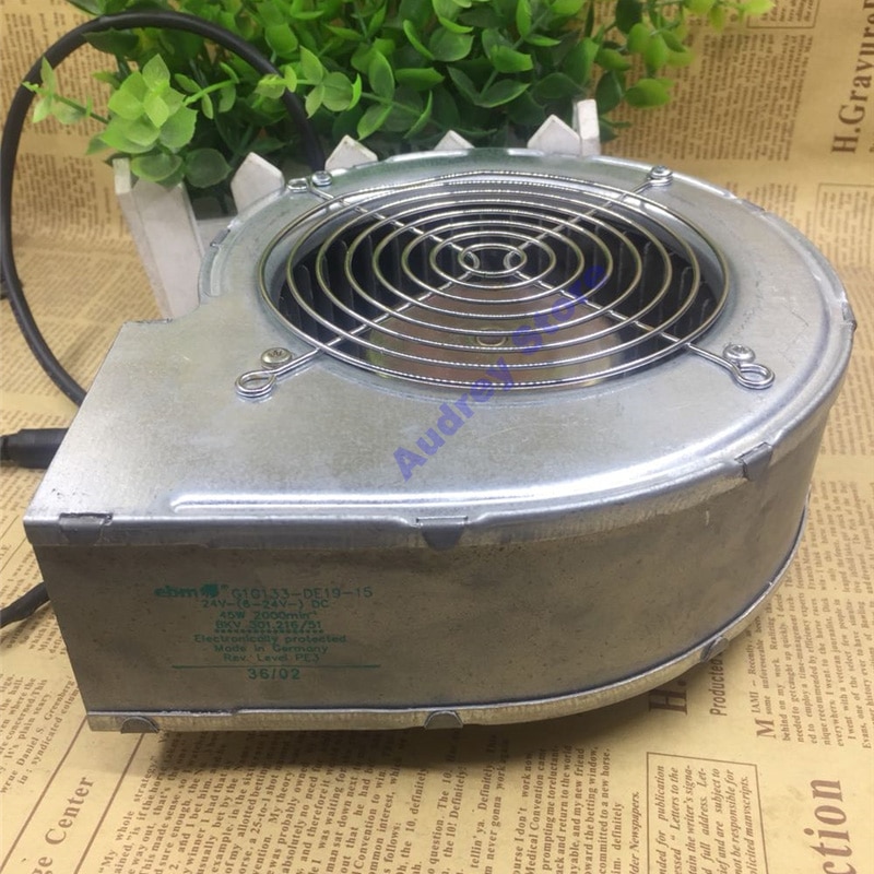 Begagnad ebm  dc24v 45w 1.9a 225 m3/ h allmetall tysk turbin centrifugal luftreningsfläkt fläkt  g1 g 133-de19-15