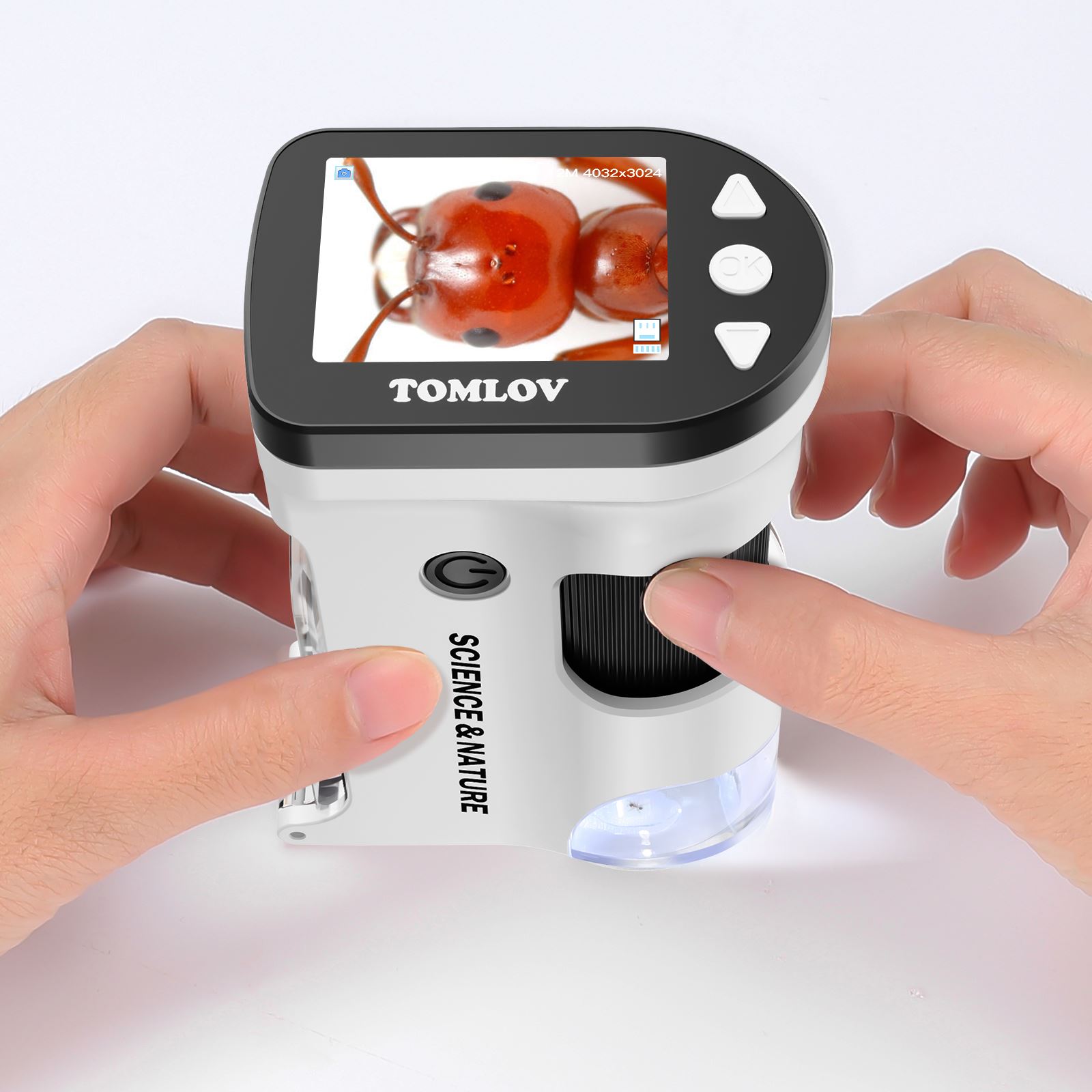 TOMLOV Handheld Digital Microscope 800X Picture/Video For Kids Biology Magnifying Glasses Lenses Microscope Camera