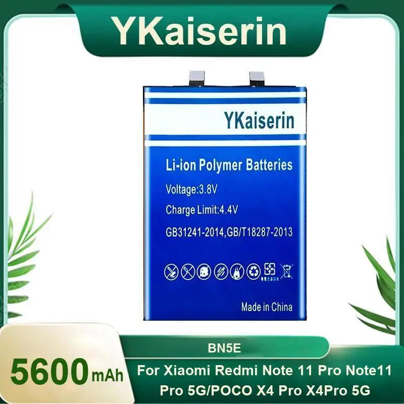 5600 mah ykaiserin  bn5e -batteri til xiaomi redmi Merk 11 pro 5g/  poco  x4 pro 5g mobiltelefonbatterier + verktøy
