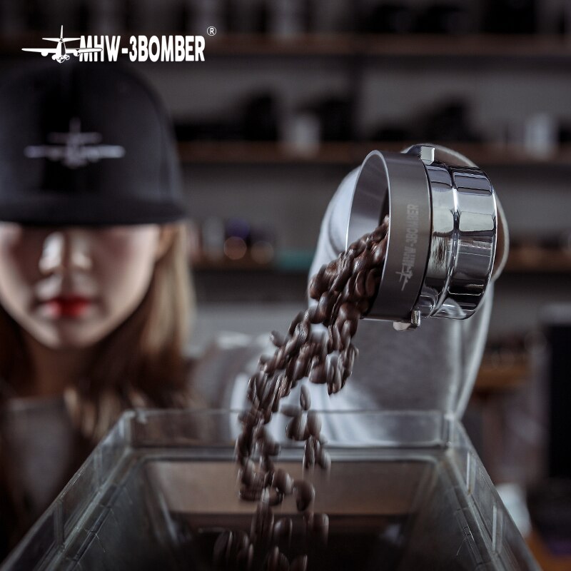 Mhw -3 bomber 58mm magnetisk doseringsring trakt al-legering opprinnelig stabil perfekt kaffeportafilter tilbehør svart eller gey