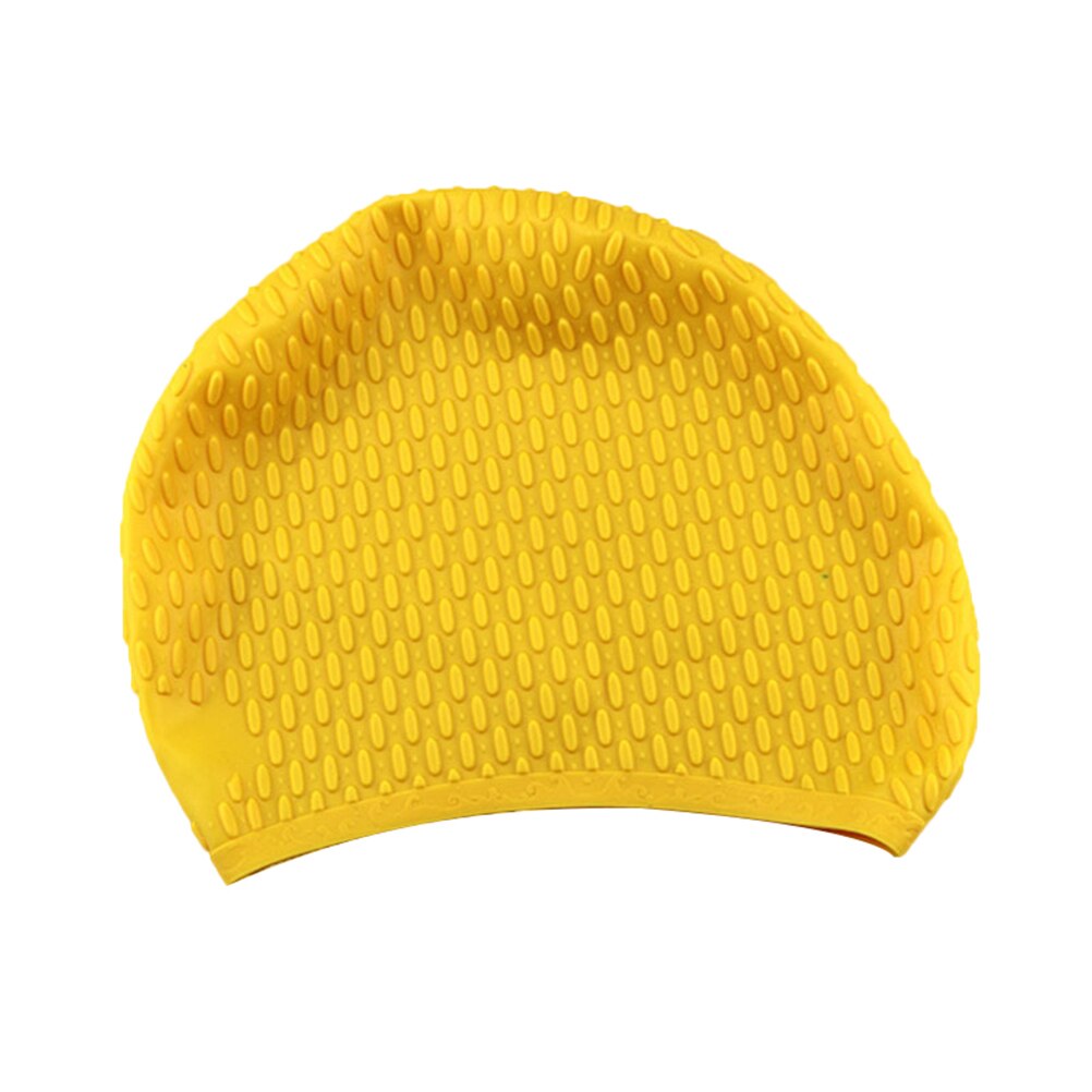 1pc Swimming Cap Useful Durable Practical Long Hair Ear Protection Swim Caps for Female Ladies Women: Yellow