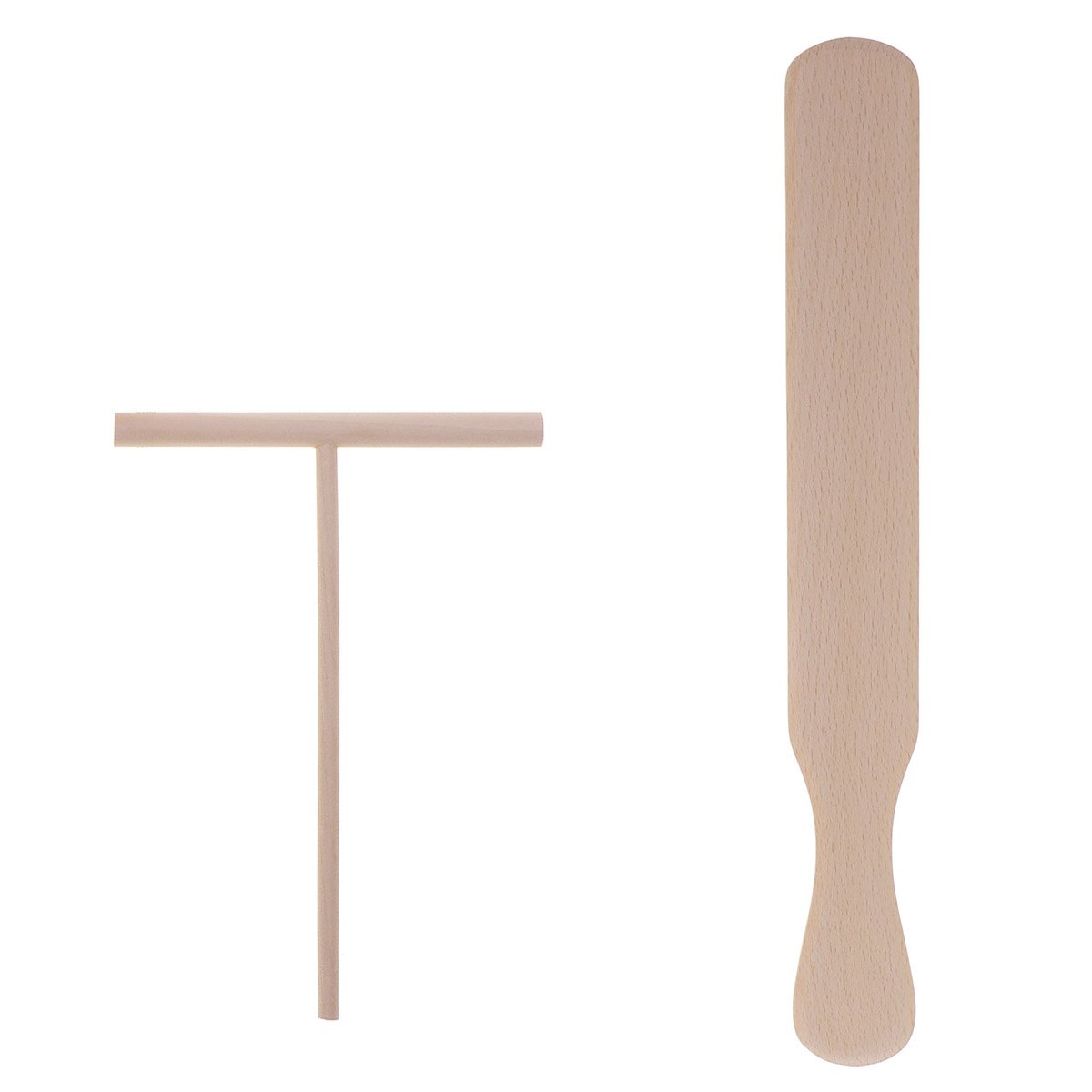 2pcs Pancake Cooking Pie Tool Chinese Wooden Crepe Maker Spreader And Spatula Tortilla Rake Batter Spreading Stick