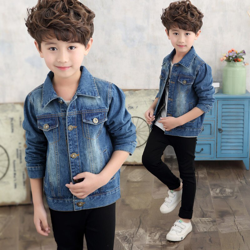 Giubbotti Jeans delle 2020 Casual Dei Ragazzi Dei Jeans Dei Bambini di modo Della Tuta Sportiva Dei Bambini Magliette E Camicette Cappotti Primavera Autunno Grandi Ragazzi Giacca