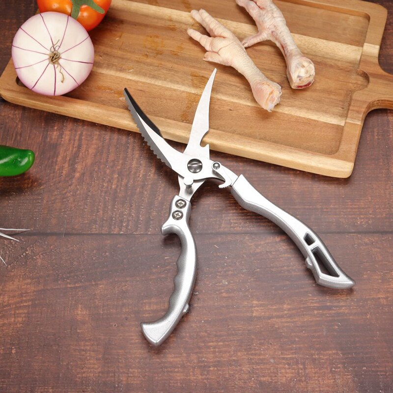 Professional Stainless Steel Kitchen Scissors Chicken Bone Scissors Chicken Duck Fish Cutter Shears Cook Scissors