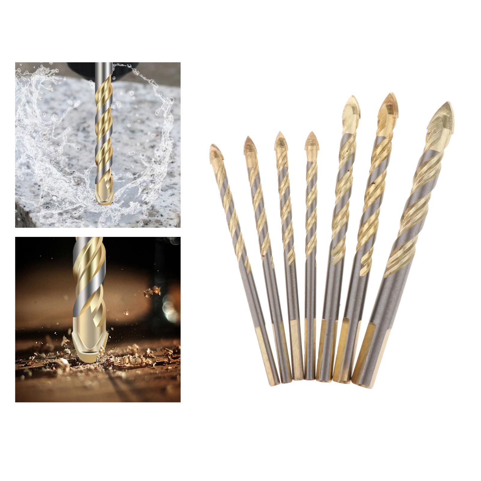 Taladro triangular de 5/7 uds, herramientas triangulares de taladro multiusos: Gold 7PCS