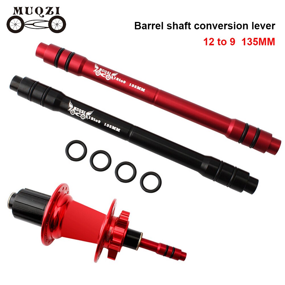 MUQZI Bike Thru Axle To Quick Release Adapter 12mm To 9 135mm MTB Road Bicycle Rear Wheel Hub Shaft 7075 Aluminum Qr Adapter