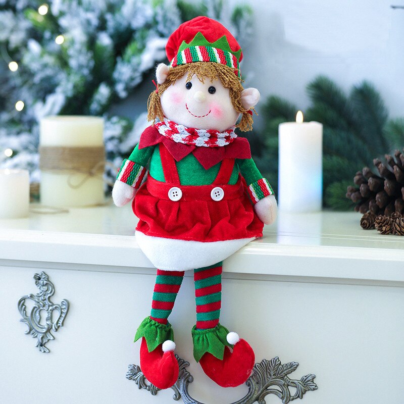 Jul elf dukke dekoration bomuld afslappet fest ornament hjem ornamenter legetøj et stykke: Rød