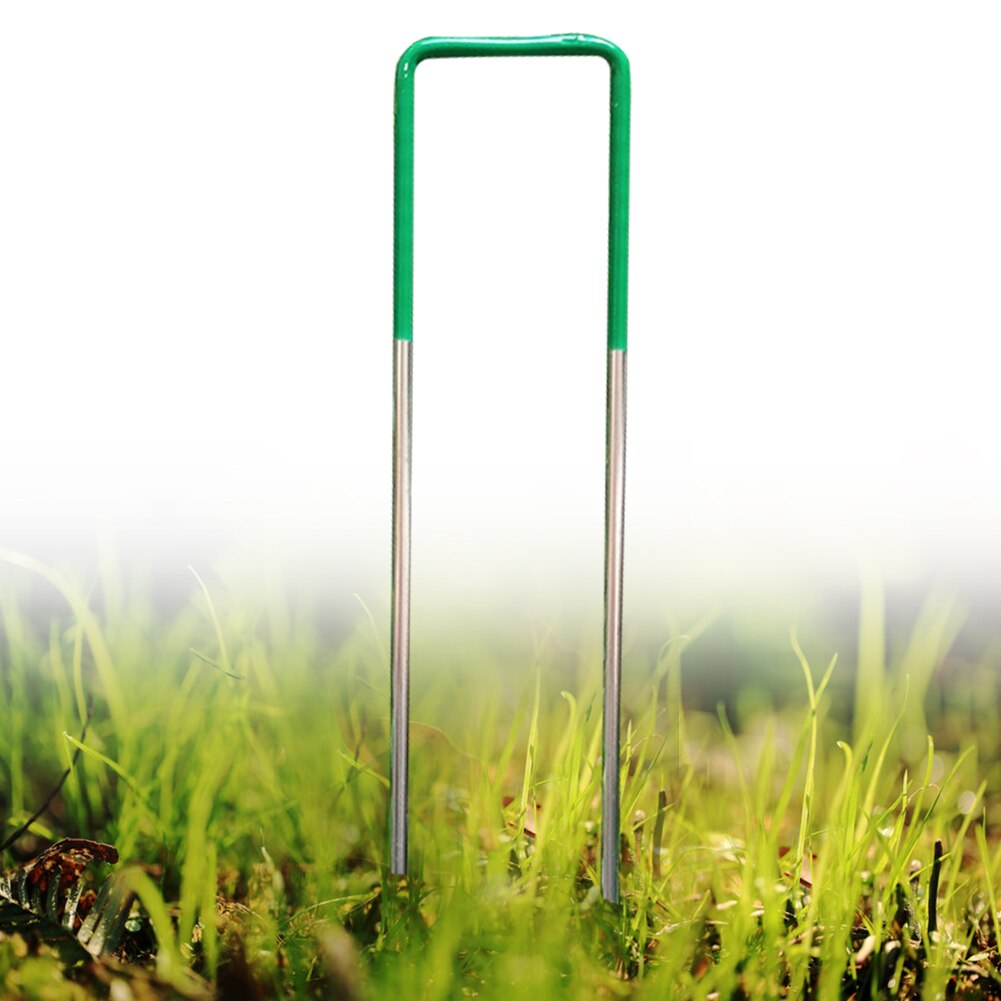 10 Stuks Herbruikbare Fastener Kunstgras Pin Hittebestendigheid Tuin Installeren Pinnen U Vorm Vaste Afgeschuind Uiteinden Tool Duurzaam