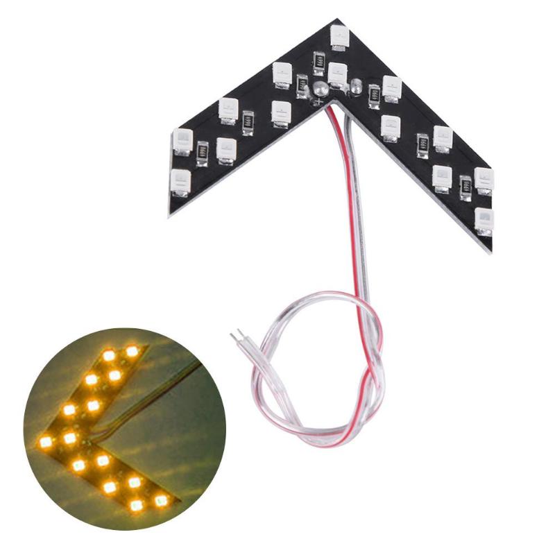 1pc LED Arrow Panels Cars Truck Rear Mirror Turn Signal Bright Indicator Light: YELLOW