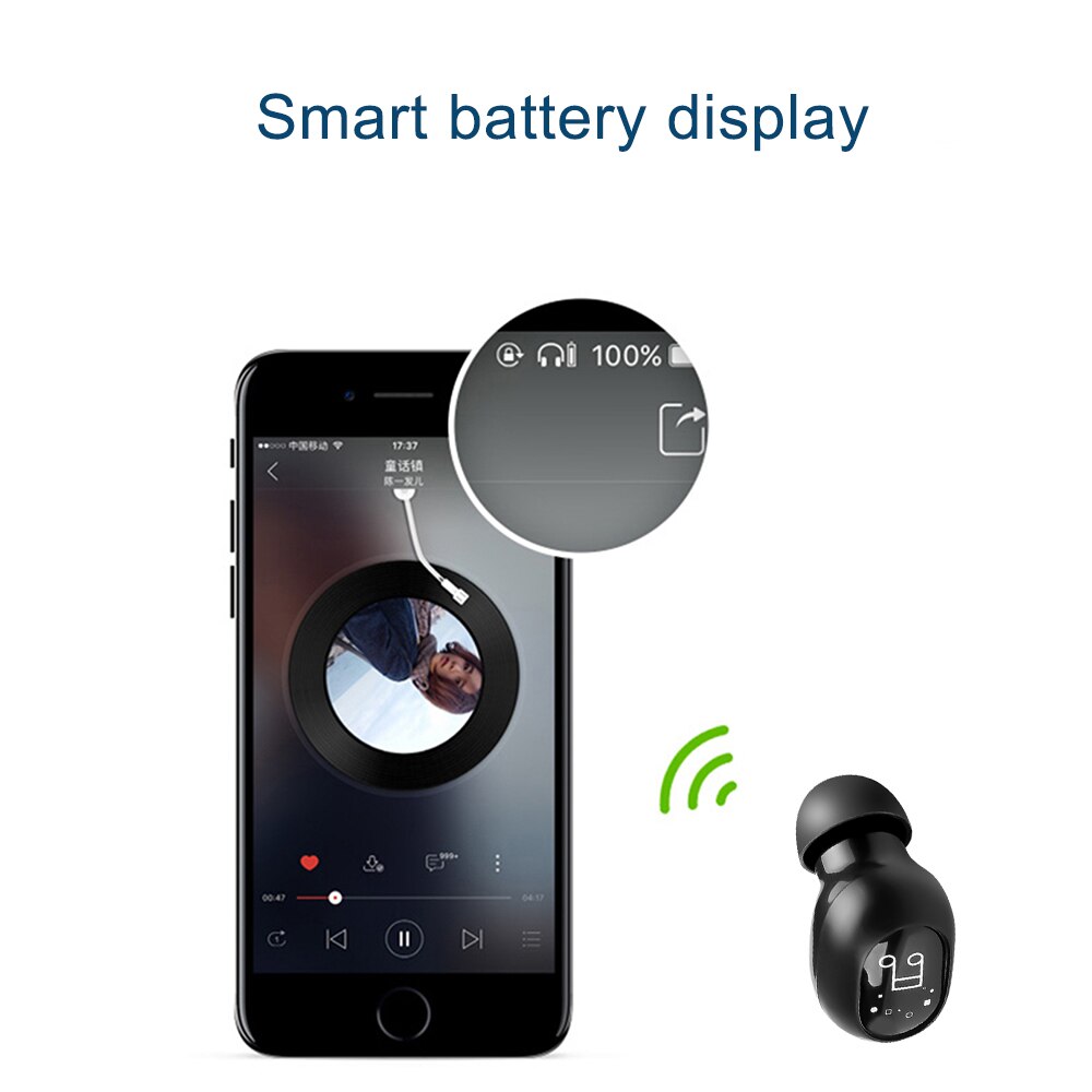 Mini Wireless Bluetooth 5.0 Earphone Sport Headset with Mic Handsfree in Ear Earbuds For Samsung Huawei All Phone Earphones