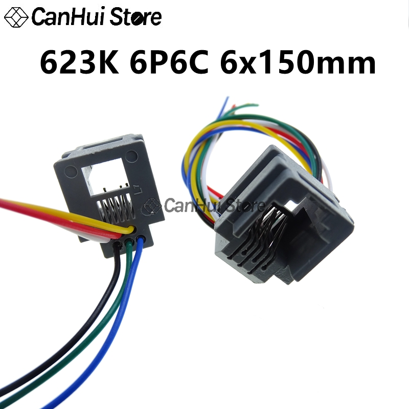 5 uds RJ11 RJ12 RJ45 conector hembra de teléfono con cable 4P4C 6P4C6C 8P8C conector hembra 616E 623K 616M 641D 648K: Multicolor