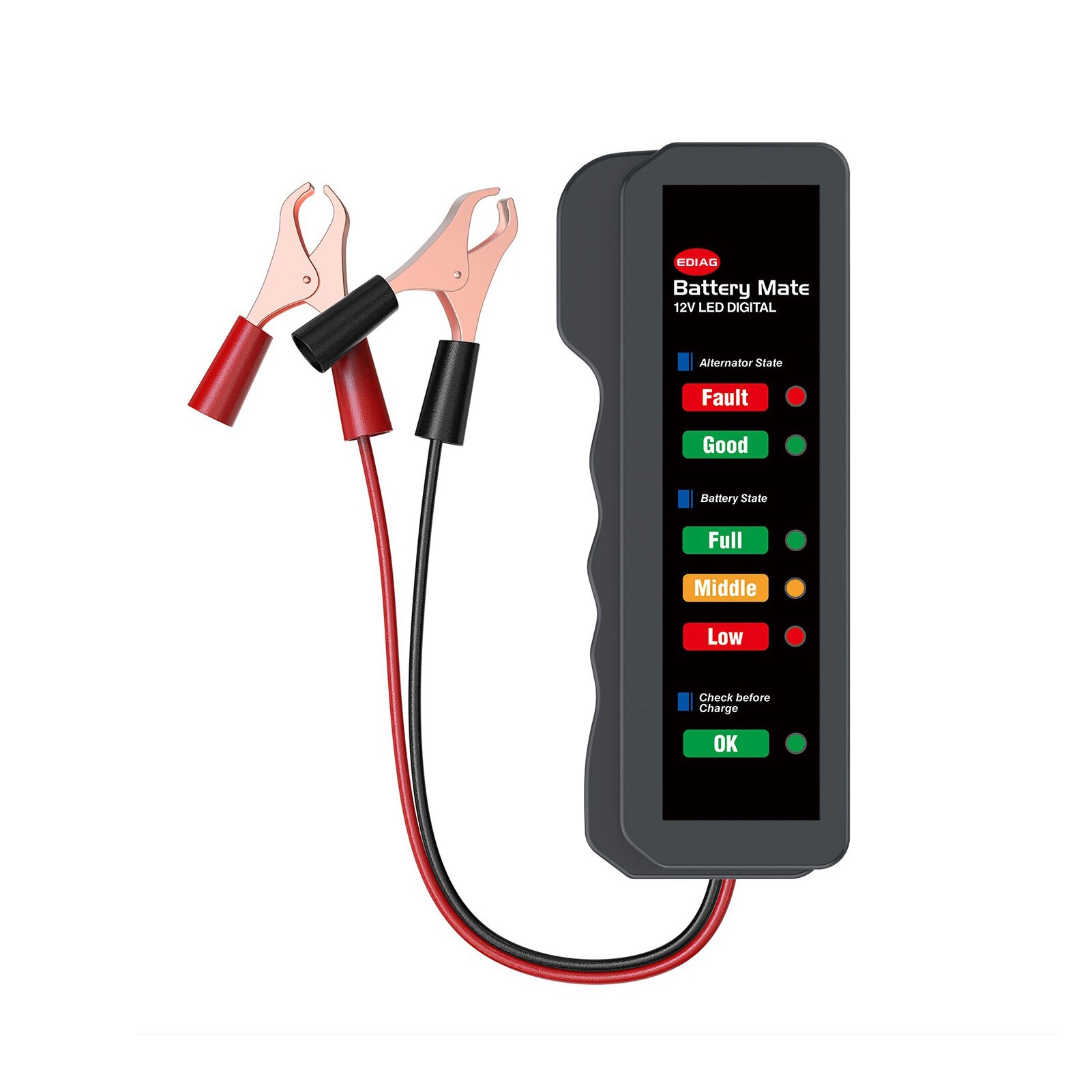 12V Car Battery Tester Digital Automotive Diagnostic Battery Tester 6 LED Lights Display Car Diagnostic Tool Auto Battery Tester