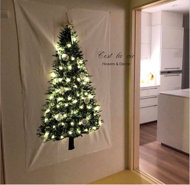 Ins juletræ fyr hænge klud vægindretning klud juledekoration til hjemmet lille frisk baggrund simpelt tapet