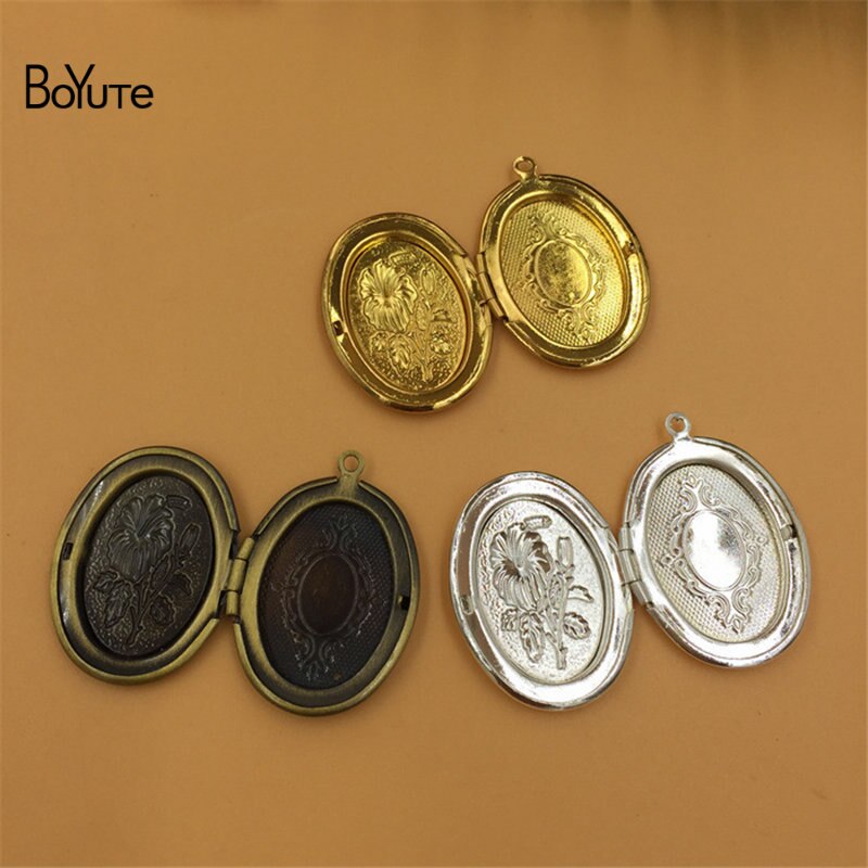BoYuTe (10 Pieces/Lot) 23*33*5MM Oval Floating Locket Can Insert Photo Locket Pendant Factory Direct