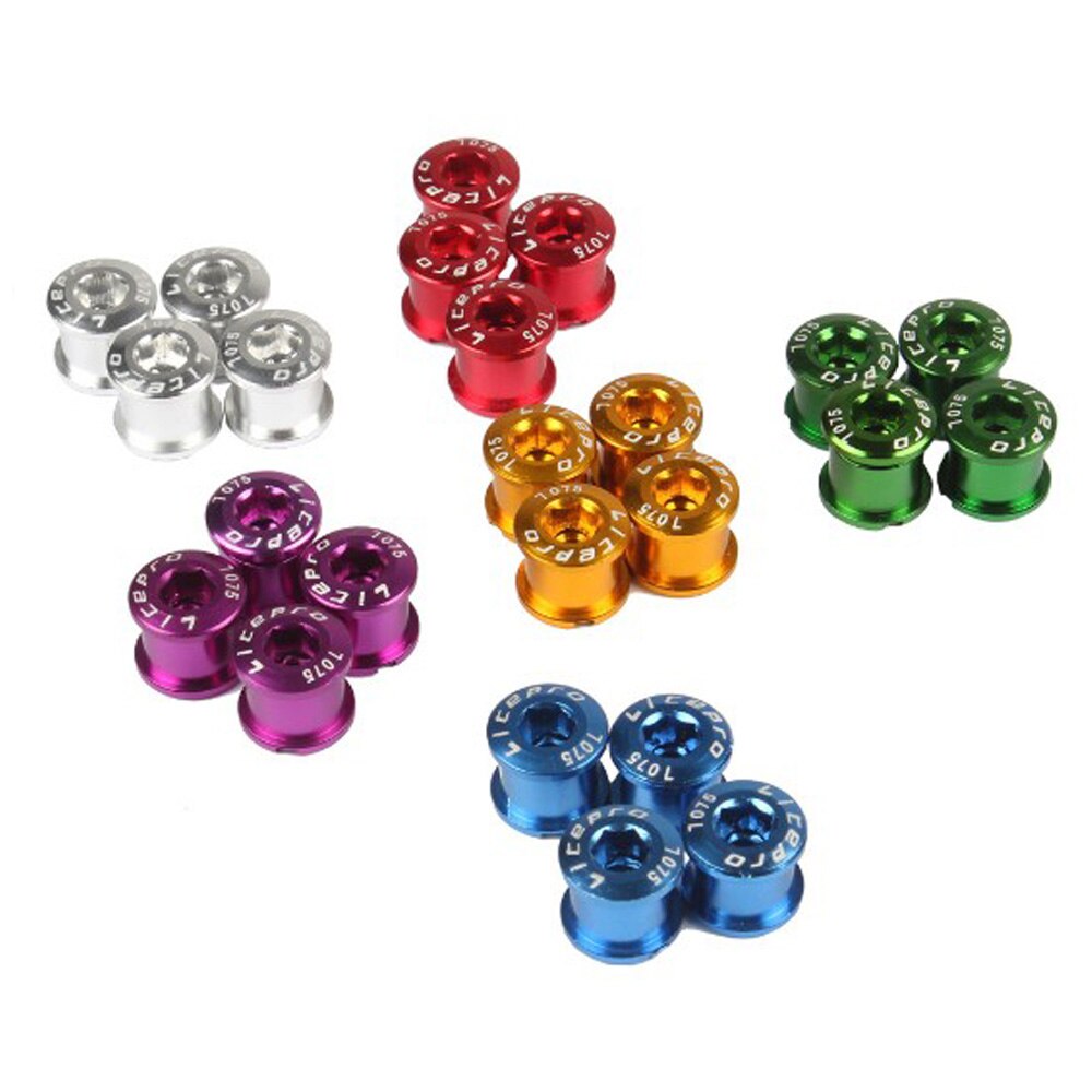 4pc mtb-kettingbladbouten dubbele/triple speed schijfremmen enkel kettingbladbouten goud/zilver/paars/blauw/rood/zwart/groen