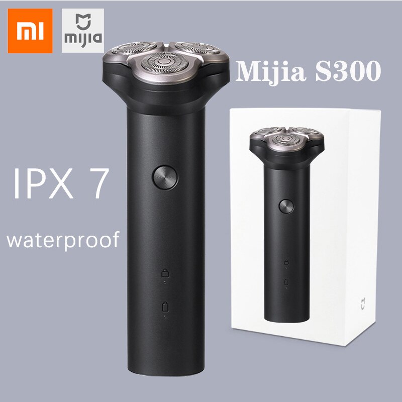 Xiaomi elektrisch scheerapparaat, elektrisch scheerapparaat, baardtrimmer voor heren, oplaadbaar, afwasbaar, 3d koppen, dubbele messen, mijia scheerapparaat 4: Xms 300