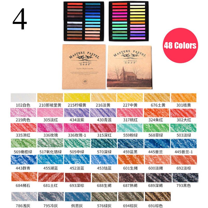 12/24/36/48 Colors Pastel Set Artist Graffiti Soft Painting Crayons For Kids School Art Stationery Supplies: 4
