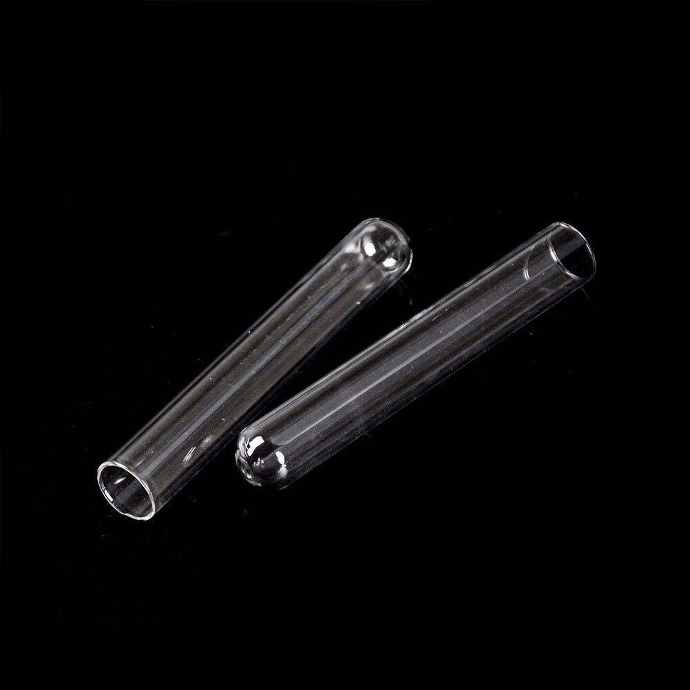 10PCS Transparent Tubes 100mm Pyrex Glass Blowing Tubes Long Thick Wall Test Tube Durable