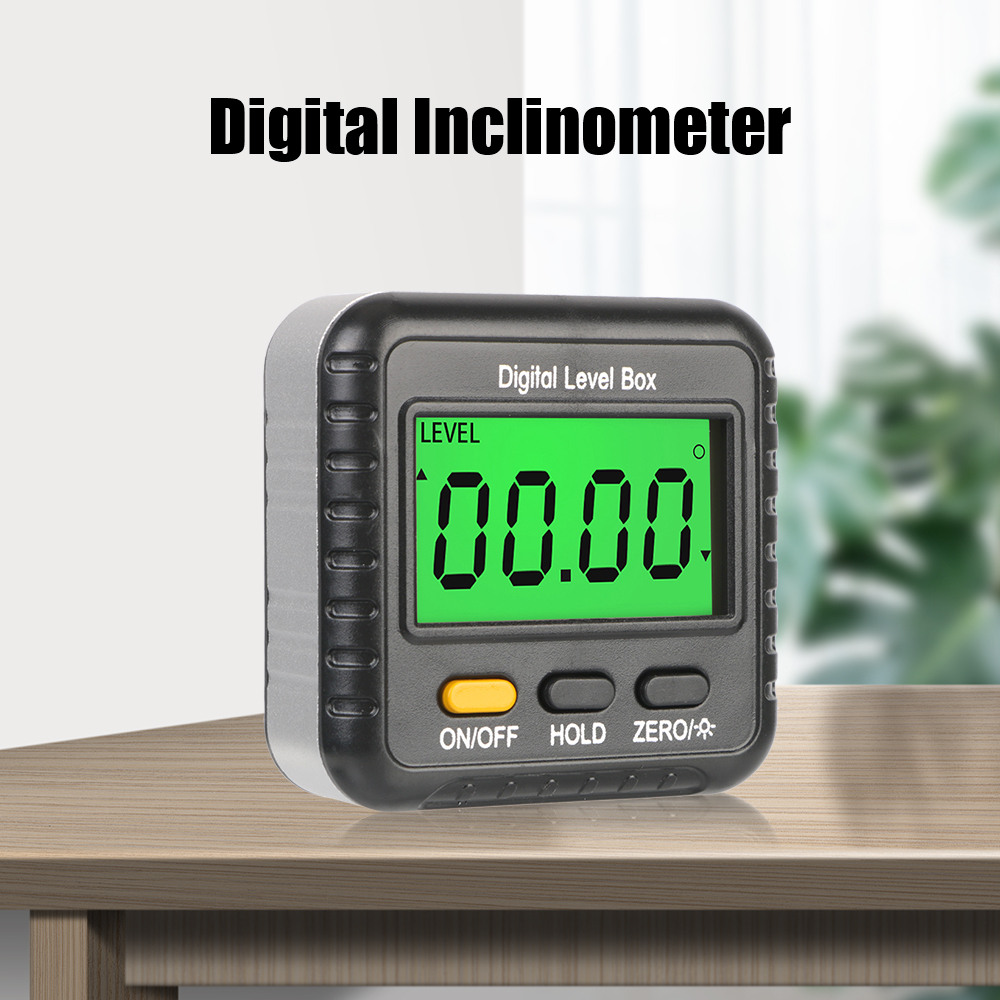 360 Degree Level Box Protractor Base Magnetic Digital Inclinometer Small Electronic Protractor Tools Gauge Angle Meter Finder