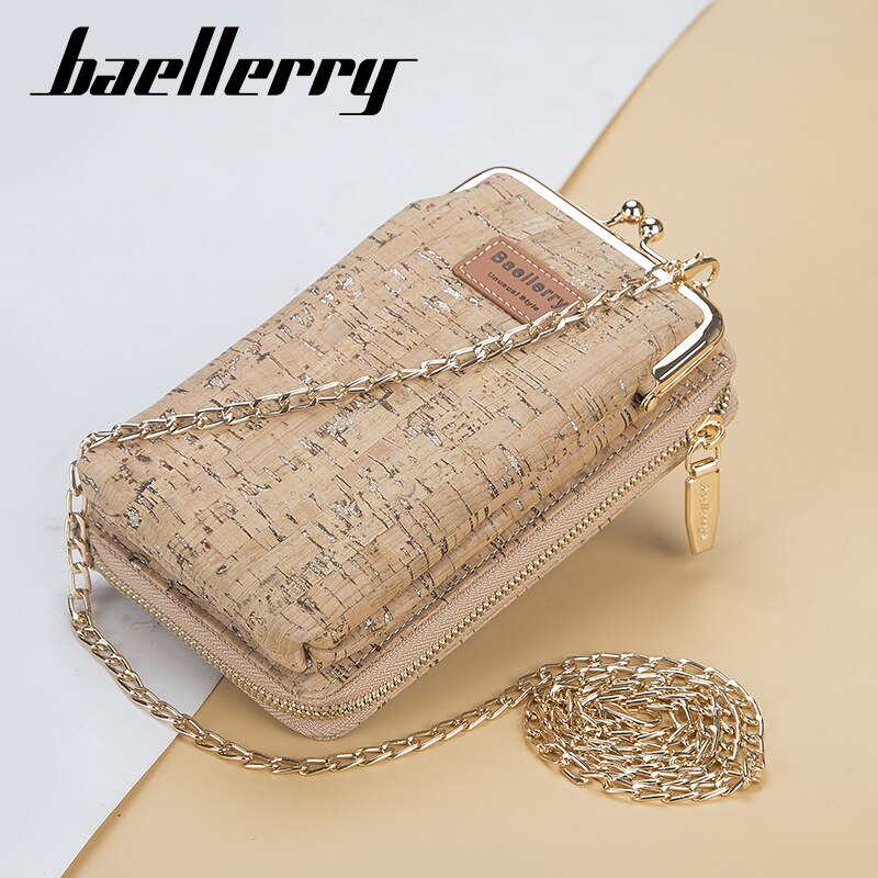 bllerry Soft Wood Material WOMEN'S Long Wallet Large Capacity-Style Mobile Phone Bag Shoulder Shoulder Bag Women's