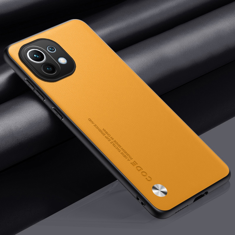 Luxury Leather Case For Xiaomi Mi 11 Lite 5G NE 11T Pro Mi11 Back Cover Silicone Protection Phone Case For Xiaomi Mi 11i 11 i: Microfiber / Fluorescent Yellow