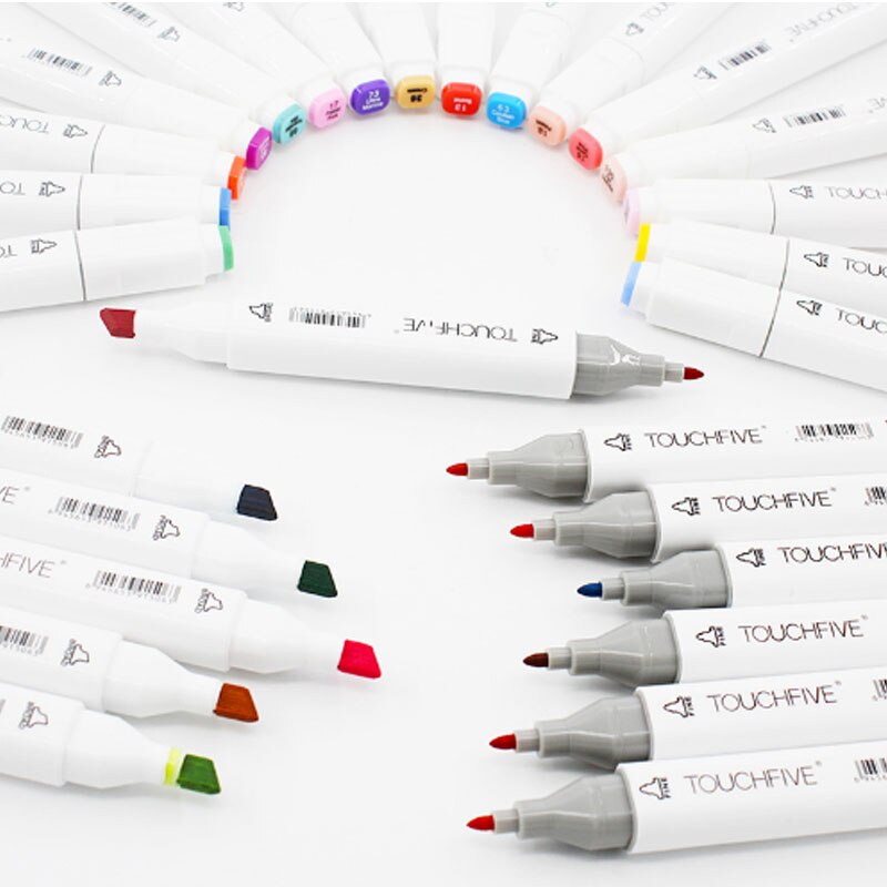 TOUCHFive 40 Colors Art Sketch Markers Set Brush Pen For Draw Manga Animation Dual Headed Alcoholic Oily Based Ink