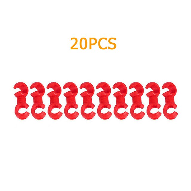 20pcs Bike Cable Clips Stop Cable Brake &amp; Gear Cables S Shaped Fittings Buckle Holes Gear Cable Housing Guides: Red