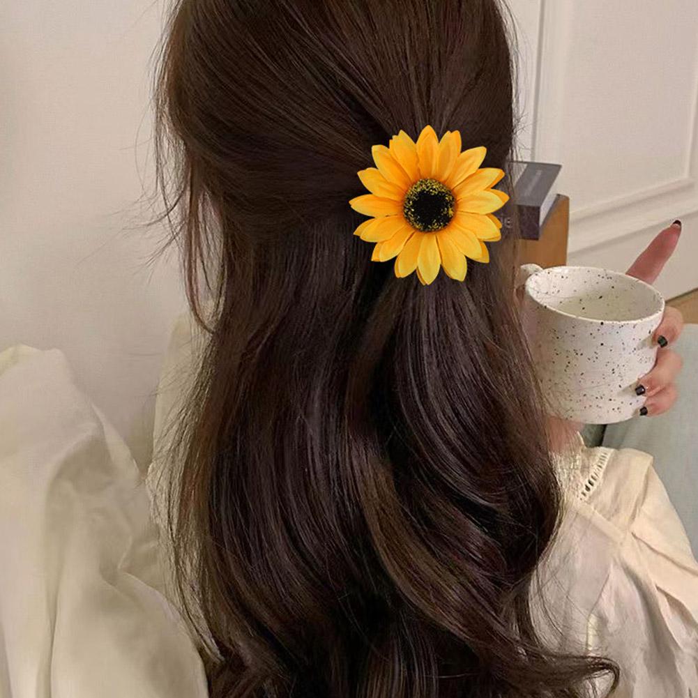 Épingles à cheveux tournesol jaune pour filles, pince à cheveux douce, pinces latérales, outils de coiffure, photo de voyage, accessoires pour cheveux bohèmes
